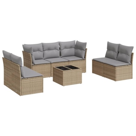 Juego de sofás de jardín con cojines beige 8 pzas ratán PE de , Conjuntos de jardín - Ref: Foro24-3249258, Precio: 501,81 €, ...