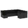 Set de sofás de jardín 10 pzas cojines ratán sintético negro de , Conjuntos de jardín - Ref: Foro24-3250024, Precio: 644,35 €...