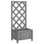 Jardinera enrejada madera maciza de abeto gris de , Maceteros y jardineras - Ref: Foro24-365474, Precio: 42,00 €, Descuento: %