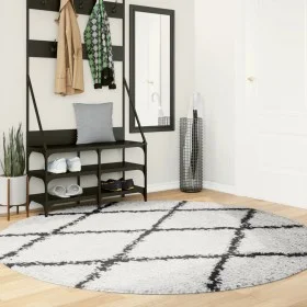 Alfombra de pelo largo moderna crema y negro Ø 200 cm de , Alfombras - Ref: Foro24-375379, Precio: 67,13 €, Descuento: %