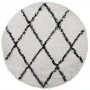 Alfombra de pelo largo moderna crema y negro Ø 200 cm de , Alfombras - Ref: Foro24-375379, Precio: 67,13 €, Descuento: %