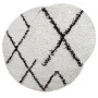 Alfombra de pelo largo moderna crema y negro Ø 200 cm de , Alfombras - Ref: Foro24-375379, Precio: 67,13 €, Descuento: %