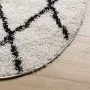 Alfombra de pelo largo moderna crema y negro Ø 200 cm de , Alfombras - Ref: Foro24-375379, Precio: 67,13 €, Descuento: %