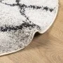 Alfombra de pelo largo moderna crema y negro Ø 200 cm de , Alfombras - Ref: Foro24-375379, Precio: 67,13 €, Descuento: %