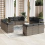 Set de sofás de jardín 12 pzas con cojines ratán sintético gris de , Conjuntos de jardín - Ref: Foro24-3217330, Precio: 787,2...