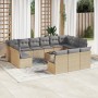 Set sofás de jardín 14 pzas con cojines ratán sintético beige de , Conjuntos de jardín - Ref: Foro24-3250238, Precio: 856,15 ...