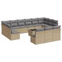 Set sofás de jardín 14 pzas con cojines ratán sintético beige de , Conjuntos de jardín - Ref: Foro24-3250238, Precio: 856,15 ...