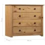 Armario auxiliar de madera de pino estilo Panamá 80x40x73 cm de vidaXL, Aparadores - Ref: Foro24-282658, Precio: 162,62 €, De...