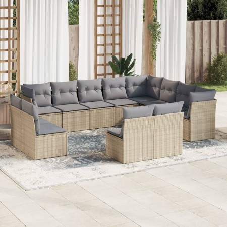 Set de sofás de jardín 12 pzas y cojines ratán sintético marrón de , Conjuntos de jardín - Ref: Foro24-3250308, Precio: 786,5...