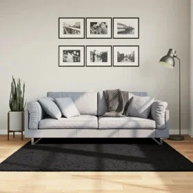 Alfombra peluda de pelo largo moderna PAMPLONA negra 160x160 cm de , Alfombras - Ref: Foro24-375280, Precio: 48,99 €, Descuen...