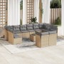 Set sofás de jardín con cojines 13 pzas ratán sintético beige de , Conjuntos de jardín - Ref: Foro24-3250278, Precio: 873,27 ...