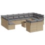 Set sofás de jardín con cojines 13 pzas ratán sintético beige de , Conjuntos de jardín - Ref: Foro24-3250278, Precio: 873,27 ...
