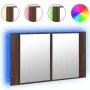 Armario espejo de baño LED acrílico marrón roble 80x12x45 cm de , Tocadores de baño - Ref: Foro24-834953, Precio: 56,23 €, De...