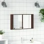 Armario espejo de baño LED acrílico marrón roble 80x12x45 cm de , Tocadores de baño - Ref: Foro24-834953, Precio: 56,23 €, De...