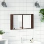 Armario espejo de baño LED acrílico marrón roble 80x12x45 cm de , Tocadores de baño - Ref: Foro24-834953, Precio: 56,89 €, De...