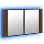 Armario espejo de baño LED acrílico marrón roble 80x12x45 cm de , Tocadores de baño - Ref: Foro24-834953, Precio: 56,23 €, De...