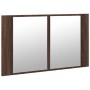 Armario espejo de baño LED acrílico marrón roble 80x12x45 cm de , Tocadores de baño - Ref: Foro24-834953, Precio: 56,89 €, De...