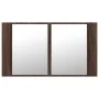 Armario espejo de baño LED acrílico marrón roble 80x12x45 cm de , Tocadores de baño - Ref: Foro24-834953, Precio: 56,23 €, De...