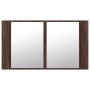 Armario espejo de baño LED acrílico marrón roble 80x12x45 cm de , Tocadores de baño - Ref: Foro24-834953, Precio: 56,89 €, De...