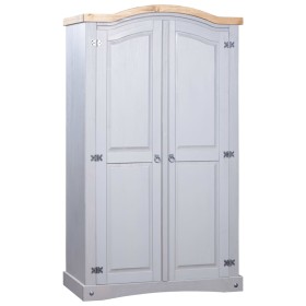 Armario madera de pino Mexicano estilo Corona gris 2 Puertas de vidaXL, Armarios roperos - Ref: Foro24-282619, Precio: 295,35...