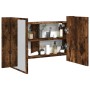 Armario espejo de baño LED acrílico roble ahumado 80x12x45 cm de , Tocadores de baño - Ref: Foro24-834951, Precio: 61,31 €, D...