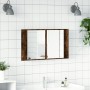 Armario espejo de baño LED acrílico roble ahumado 80x12x45 cm de , Tocadores de baño - Ref: Foro24-834951, Precio: 61,31 €, D...