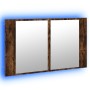 Armario espejo de baño LED acrílico roble ahumado 80x12x45 cm de , Tocadores de baño - Ref: Foro24-834951, Precio: 61,31 €, D...