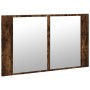 Armario espejo de baño LED acrílico roble ahumado 80x12x45 cm de , Tocadores de baño - Ref: Foro24-834951, Precio: 61,31 €, D...