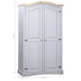 Armario madera de pino Mexicano estilo Corona gris 2 Puertas de vidaXL, Armarios roperos - Ref: Foro24-282619, Precio: 295,35...