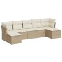 Set sofás de jardín 7 piezas y cojines ratán sintético beige de , Conjuntos de jardín - Ref: Foro24-3218028, Precio: 420,93 €...