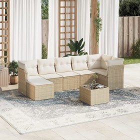 Juego de sofás de jardín con cojines beige 8 pzas ratán PE de , Conjuntos de jardín - Ref: Foro24-3217978, Precio: 493,84 €, ...