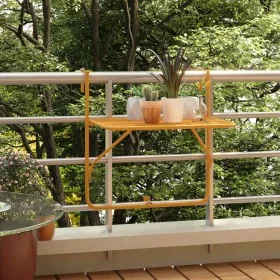 Balcony table, yellow steel, 60x40 cm by , Garden tables - Ref: Foro24-340920, Price: 51,12 €, Discount: %