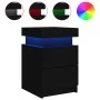 Mesita de noche con luces LED negro 35x39x55 cm de , Mesitas de noche - Ref: Foro24-836751, Precio: 62,33 €, Descuento: %
