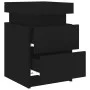 Mesita de noche con luces LED negro 35x39x55 cm de , Mesitas de noche - Ref: Foro24-836751, Precio: 62,33 €, Descuento: %