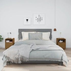 Mesitas de noche 2 uds madera de pino marrón miel 40x34x55 cm de vidaXL, Mesitas de noche - Ref: Foro24-818322, Precio: 97,95...