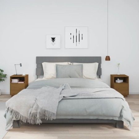 Mesitas de noche 2 uds madera de pino marrón miel 40x34x55 cm de vidaXL, Mesitas de noche - Ref: Foro24-818322, Precio: 97,95...
