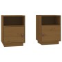 Mesitas de noche 2 uds madera de pino marrón miel 40x34x55 cm de vidaXL, Mesitas de noche - Ref: Foro24-818322, Precio: 97,95...