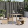Taburetes jardín cojines 4 uds ratán PE beige mezcla 41x41x36cm de , Otomanas de exterior - Ref: Foro24-365047, Precio: 103,1...