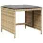 Taburetes jardín cojines 4 uds ratán PE beige mezcla 41x41x36cm de , Otomanas de exterior - Ref: Foro24-365047, Precio: 101,2...