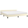 Estructura de cama con cabecero cuero sintético crema 180x200cm de , Camas y somieres - Ref: Foro24-347515, Precio: 130,51 €,...