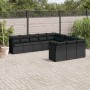 Set de sofás de jardín 11 pzas y cojines ratán sintético negro de , Conjuntos de jardín - Ref: Foro24-3250244, Precio: 701,15...