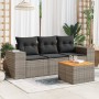 Set de sofás de jardín 4 pzas y cojines ratán sintético gris de , Conjuntos de jardín - Ref: Foro24-3257649, Precio: 262,34 €...