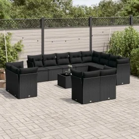 Set de sofás de jardín y cojines 13 pzas ratán sintético negro de , Conjuntos de jardín - Ref: Foro24-3250374, Precio: 900,03...