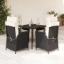 Set de muebles jardín 5 pzas con cojines ratán sintético negro en Conjuntos de jardín | Comprar online en Foru.es