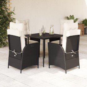 Set de muebles jardín 5 pzas con cojines ratán sintético negro en Conjuntos de jardín | Comprar online en Foru.es