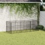 Corralito para perros con 8 paneles acero galvanizado negro de , Casetas para perros - Ref: Foro24-3209557, Precio: 196,27 €,...