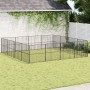 Corralito para perros con 16 paneles acero galvanizado negro de , Casetas para perros - Ref: Foro24-3209555, Precio: 395,05 €...