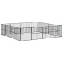 Corralito para perros con 16 paneles acero galvanizado negro de , Casetas para perros - Ref: Foro24-3209555, Precio: 395,05 €...