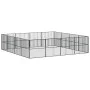Corralito para perros con 16 paneles acero galvanizado negro de , Casetas para perros - Ref: Foro24-3209555, Precio: 387,18 €...