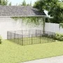 Corralito para perros con 16 paneles acero galvanizado negro de , Casetas para perros - Ref: Foro24-3209555, Precio: 387,18 €...